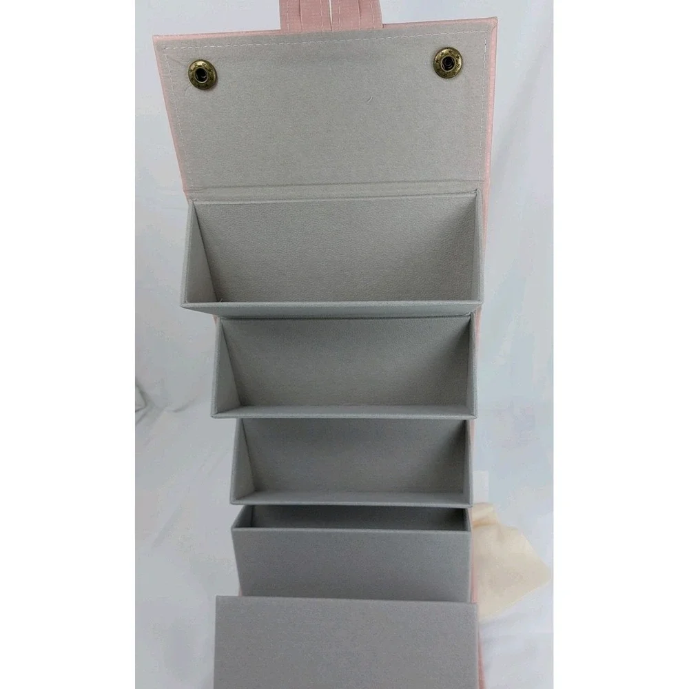 Travel Case Roll Up Sunglasses Eyeglasses Organizer Holds 5 Pair Cloth Snap